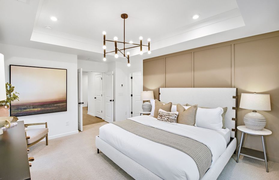 Furnished interior in a model home at Ansley Towns in Cumming (Image 9).