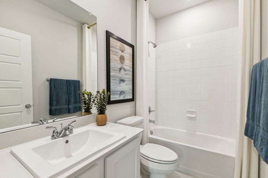 Bathroom in the Emmy II home plan by Trophy Signature Homes