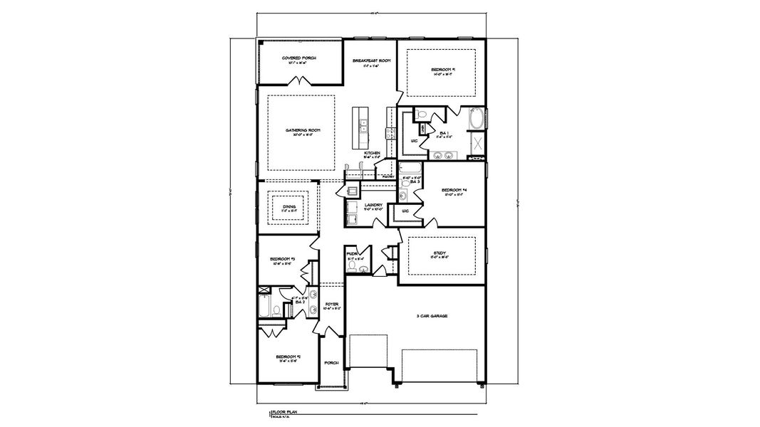 2D floor plan layout of this home in Owl's Head Farms, Freeport, FL (Image 3).