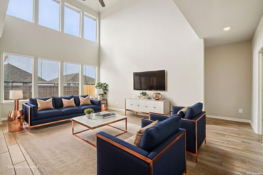 Furnished interior view inside a new home in Estancia Ranch - Classic Series, San Antonio (Image 15).