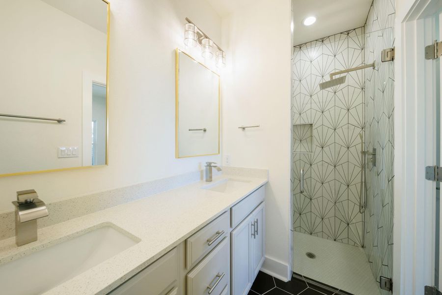 1st level master vanity and shower