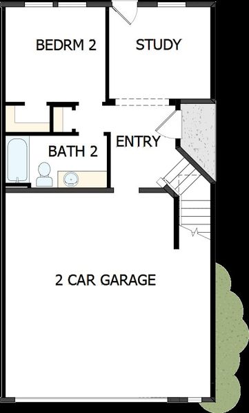 2D floor plan layout of this home in Easton Park - Nelson Village - Jewel Series, Austin, TX (Image 2). 2D floor plan layout of this home in Easton Park - Nelson Village - Jewel Series, Austin, TX (Image 2).