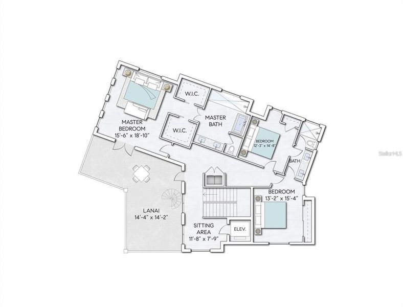 2D floor plan layout of this home in , Sarasota, FL (Image 7). 2D floor plan layout of this home in , Sarasota, FL (Image 7).