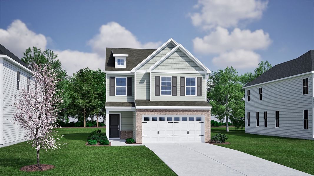 Representative exterior photo of a completed home built from the Highland - Genesis Value Collection by Mungo Homes in Bluefield, Lexington, SC (Image 7).