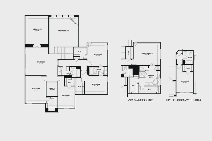 2D floor plan layout for the Cornell by Brightland Homes in Rio Vista at Kelly Ranch, Aledo, TX (Image 4).