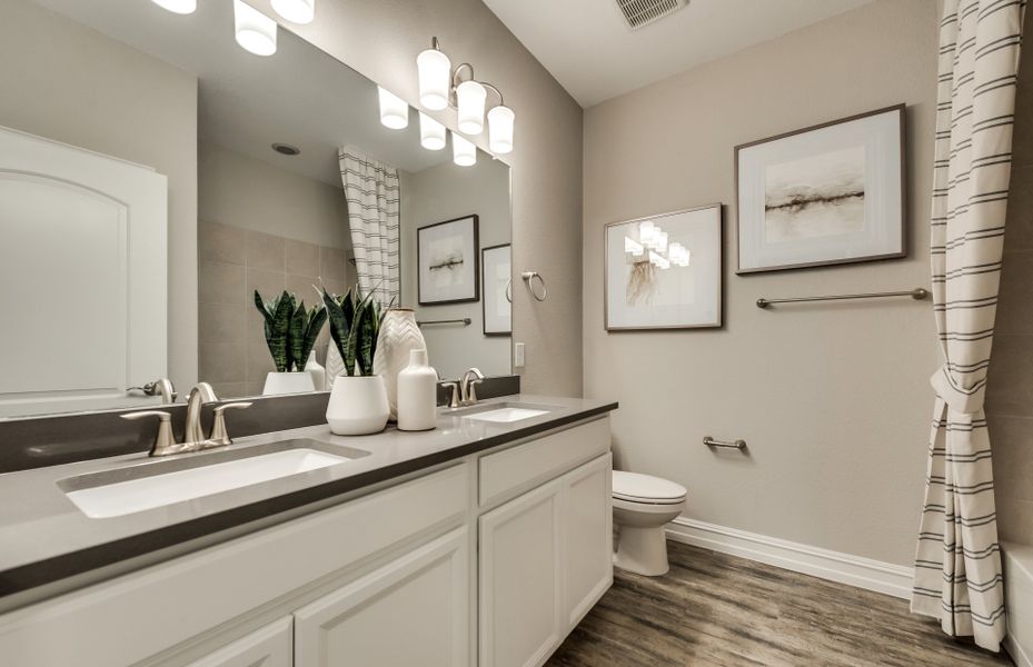 Secondary bathroom with optional double vanity