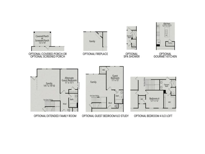 2D floor plan layout for the The Willow B by Davidson Homes LLC in Retreat at North Main, Lillington, NC (Image 5).