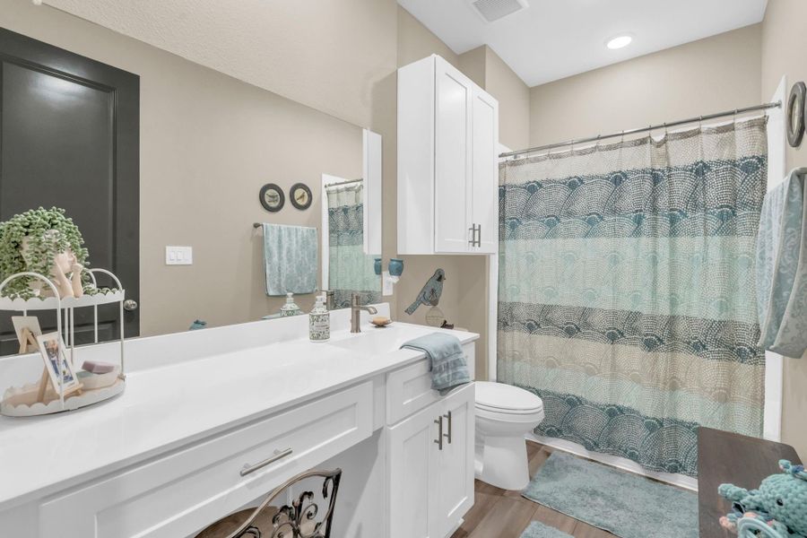 Full bathroom with 42" cabinets. Full bathroom with 42" cabinets.