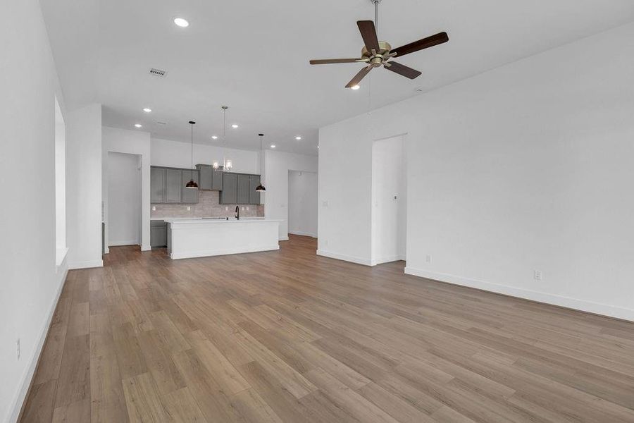 Slopped ceilings in family/nook area-representative Slopped ceilings in family/nook area-representative