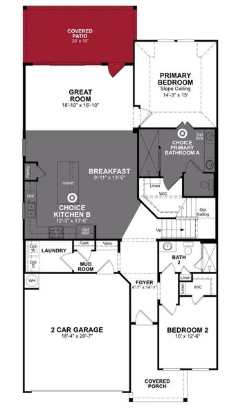 2D floor plan layout of this home in Bridgeland: Signature Collection, Cypress, TX (Image 4).