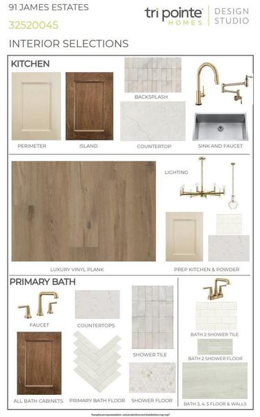 Sample of building materials used in homes in The Estates at James Lane, Fulshear (Image 30).