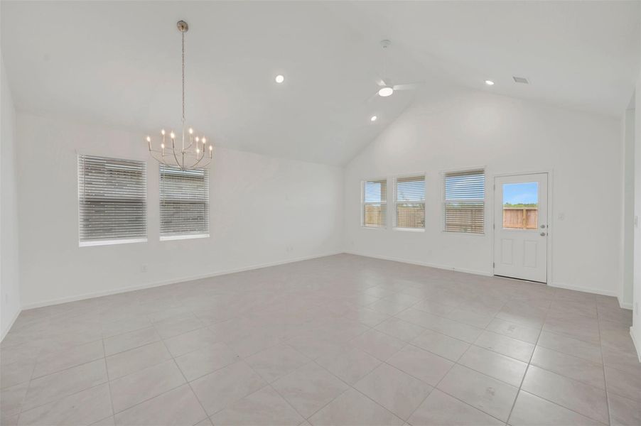 Impressive great room and dining area Impressive great room and dining area