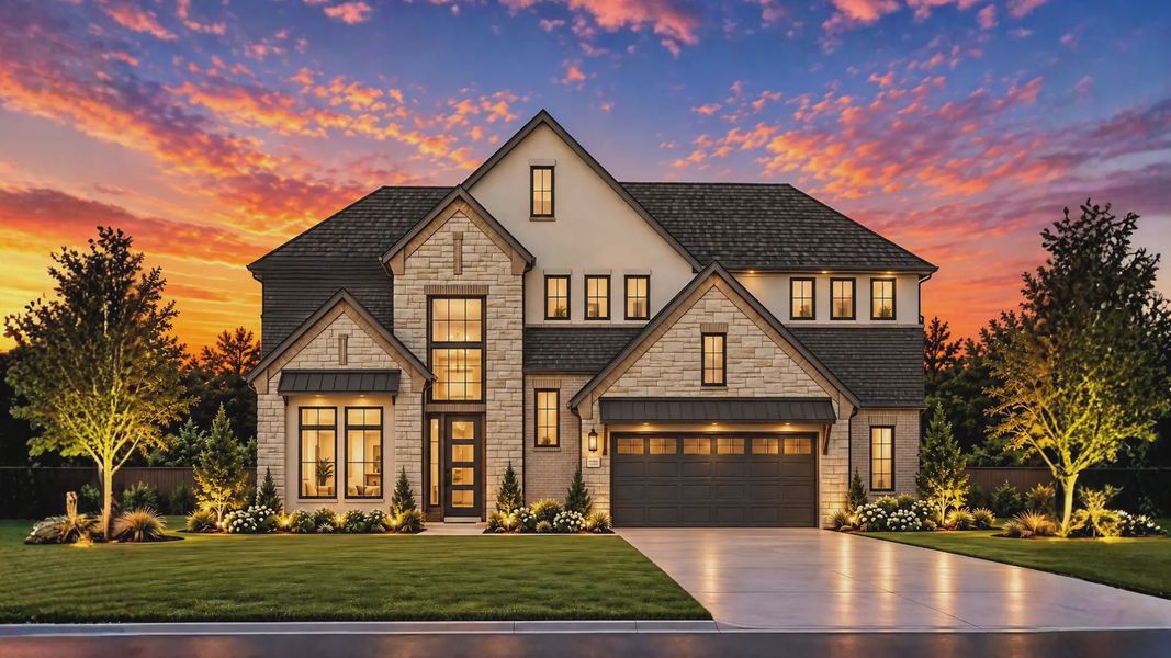 Representative exterior photo of a completed home built from the Cornell by Chesmar Homes in Crescent Bluff, Georgetown, TX (Image 22).
