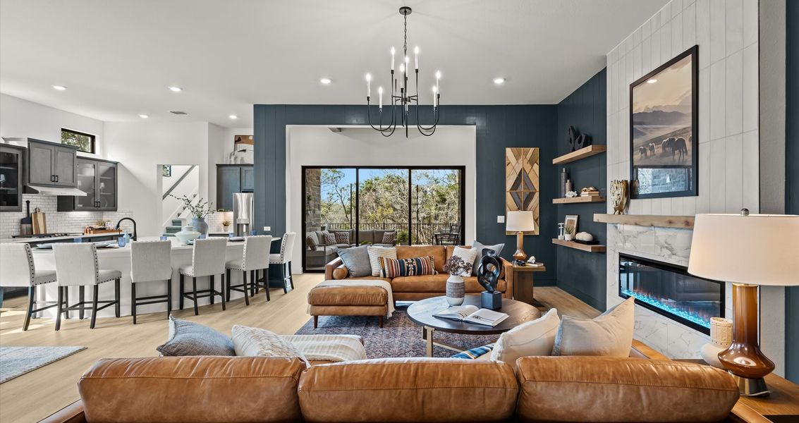 Furnished interior view inside a new home in 6 Creeks, Kyle (Image 5).