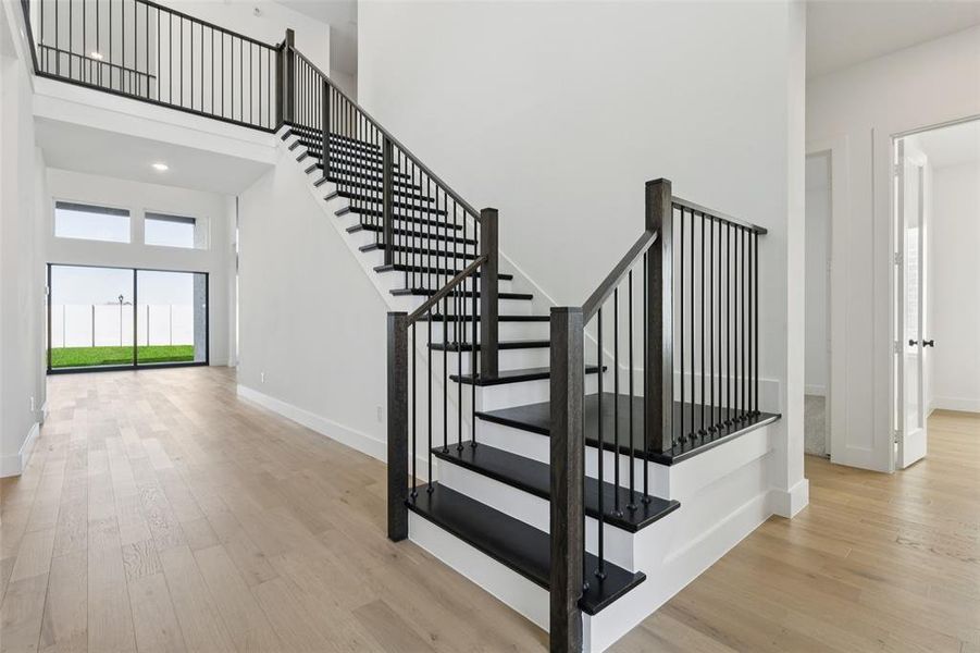 Welcome into our amazing Brenham III floor plan featuring a stunning stair case with site lines from the front to the rear of the home!