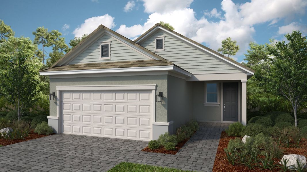 Representative exterior photo of a completed home built from the Rivera by Taylor Morrison in Esplanade at Solaeris, Port St. Lucie, FL (Image 20).