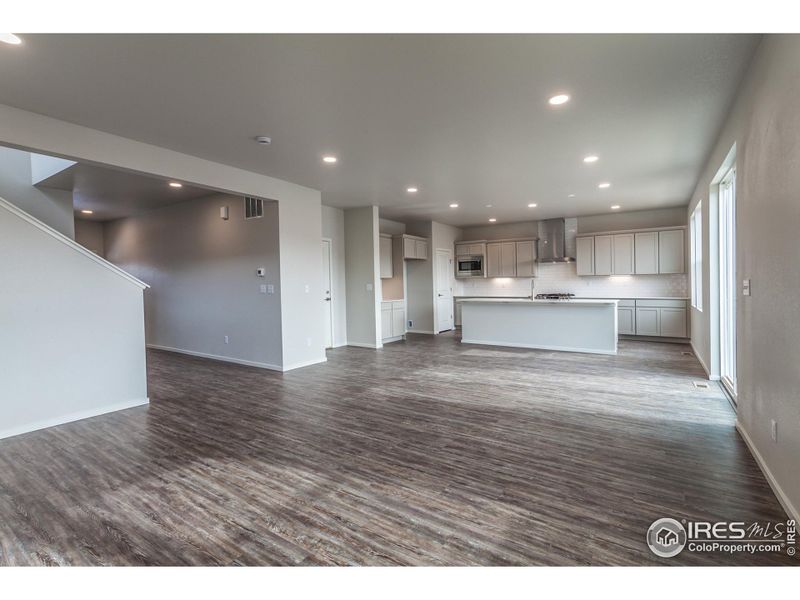 LIVING ROOM, DINING ROOM AND KITCHEN