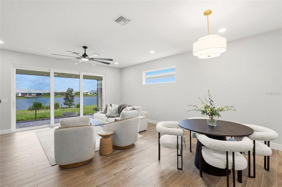 Furnished interior view inside a new home in LakeHouse Cove at Waterside, Sarasota (Image 16). Furnished interior view inside a new home in LakeHouse Cove at Waterside, Sarasota (Image 16).