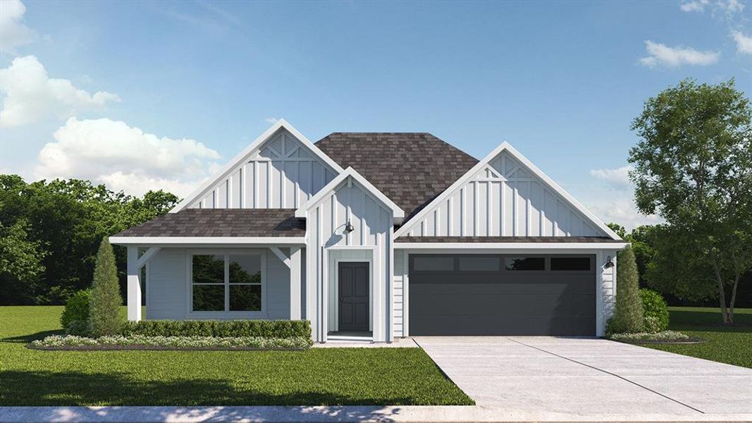 Front exterior of a new home in Creeks at Burnett Trail, Canton, TX, highlighting curb appeal (Image 2).