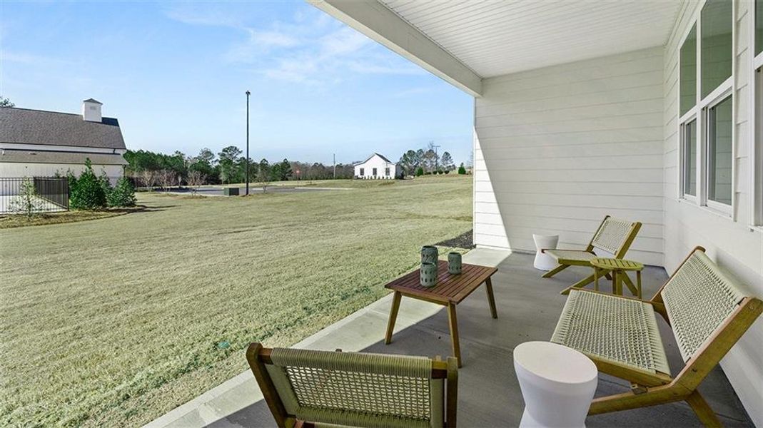 Exterior details and patio area of a home in Kingston Ranch at Lake Oconee, Buckhead (Image 2).