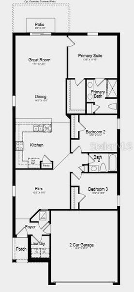 2D floor plan layout of this home in Waterstone, Groveland, FL (Image 2). 2D floor plan layout of this home in Waterstone, Groveland, FL (Image 2).