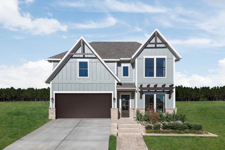Representative exterior photo of a completed home built from the Graham by Ashton Woods in The Trails at Carmel, Pflugerville, TX (Image 1). Representative exterior photo of a completed home built from the Graham by Ashton Woods in The Trails at Carmel, Pflugerville, TX (Image 1).