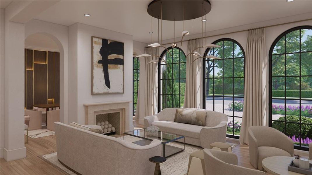 Formal Living Room with gas fireplace