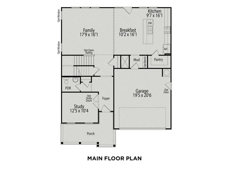 2D floor plan layout for the The Chestnut by Davidson Homes LLC in Wendell Ridge, Wendell, NC (Image 5).