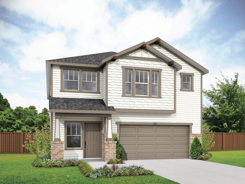 2D floor plan layout for the Polaris by DRB Homes in Prominence, San Antonio, TX (Image 10).
