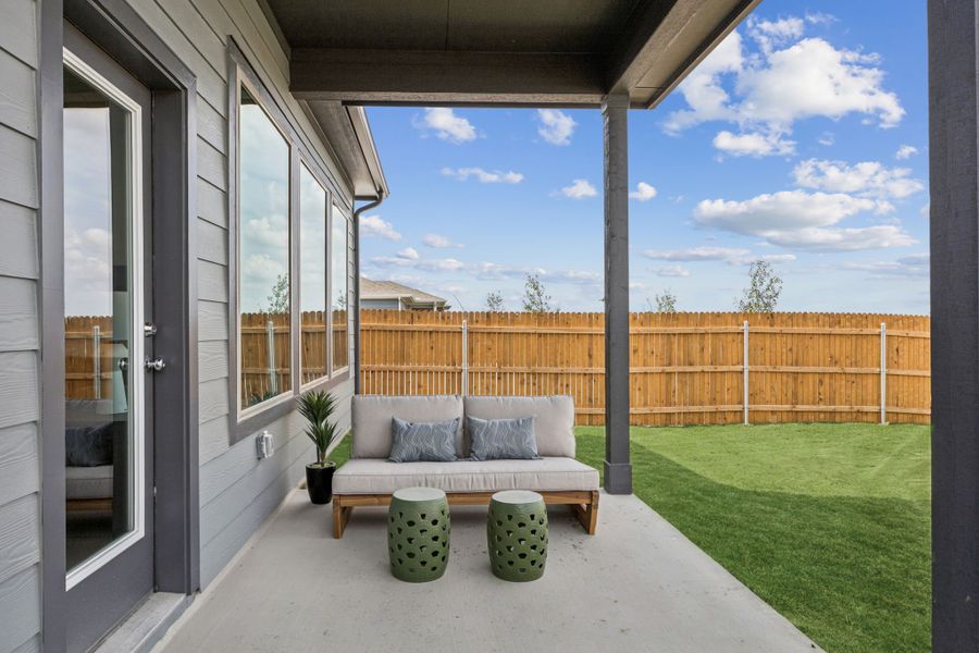 Patio in the Trinity home plan by Trophy Signature Homes – REPRESENTATIVE PHOTO Patio in the Trinity home plan by Trophy Signature Homes – REPRESENTATIVE PHOTO