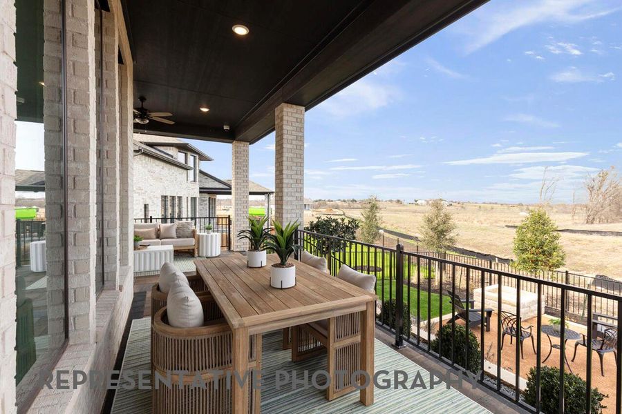 Exterior details and patio area of a home in Santa Rita Ranch, Liberty Hill (Image 22).