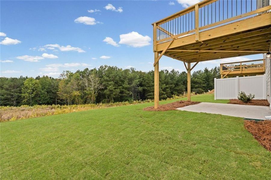 Exterior details and patio area of a home in Villas at Gold Creek, Dawsonville (Image 22).