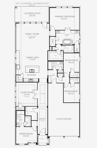 2D floor plan layout for the 2476W by Perry Homes in Two Step Farm 50', Montgomery, TX (Image 3). 2D floor plan layout for the 2476W by Perry Homes in Two Step Farm 50', Montgomery, TX (Image 3).