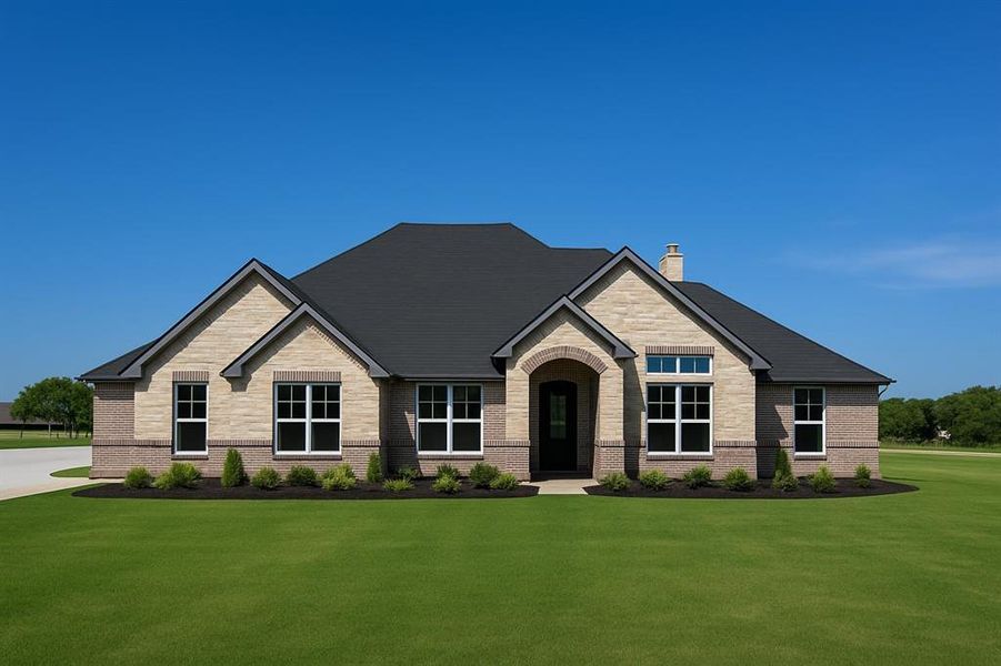 Front exterior of a new home in , Denison, TX, highlighting curb appeal (Image 1). Front exterior of a new home in , Denison, TX, highlighting curb appeal (Image 1).
