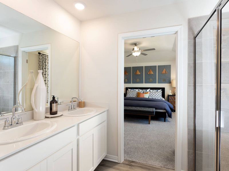 You'll find a huge walk-in closet and oversized shower in the Bryce's primary bathroom.