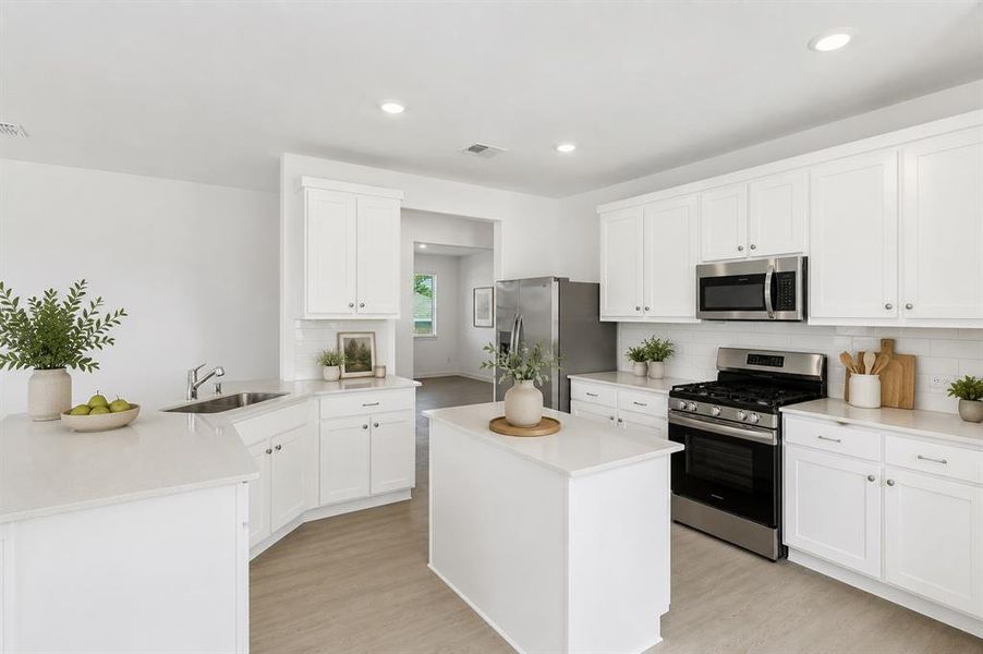 Island Kitchen - virtually staged