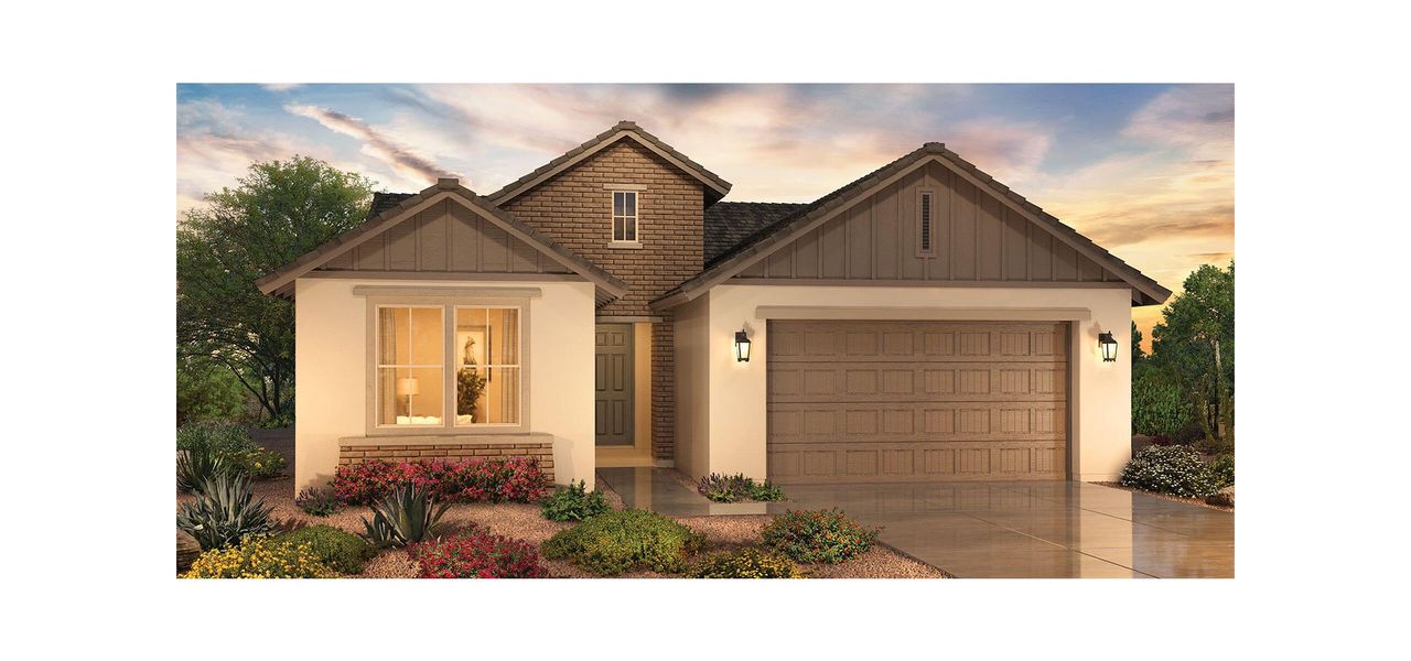 Representative exterior photo of a completed home built from the Reva by Robson Resort Communities in Robson Ranch Arizona, Eloy, AZ (Image 9).