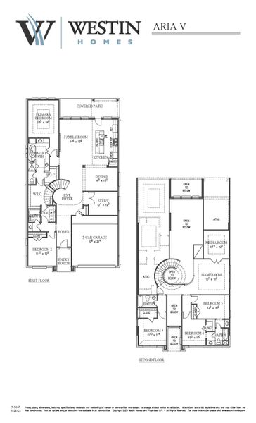 2D floor plan layout for the The Aria X by Westin Homes in Candela South - 50', Richmond, TX (Image 3).