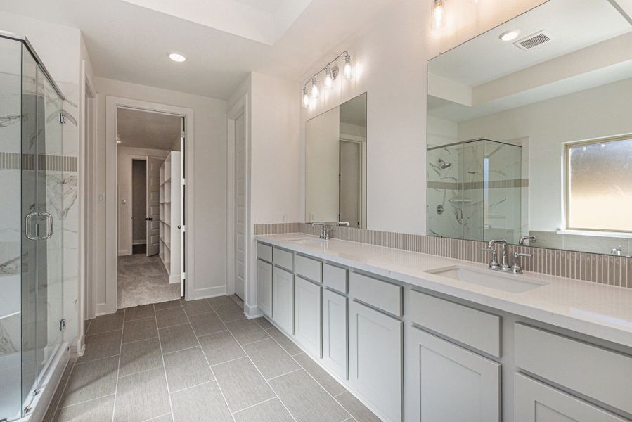 His & Her Vanities in Primary Bathroom