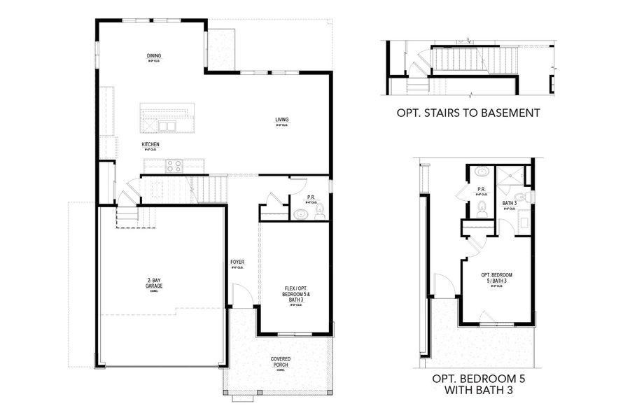 2D floor plan layout for the Sonata by Brightland Homes in Granary, Johnstown, CO (Image 4).