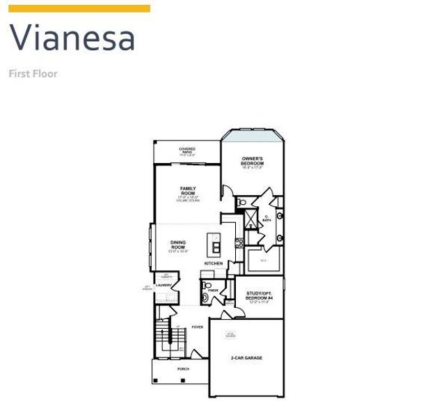 2D floor plan layout of this home in Cedar Brook, Leander, TX (Image 2).