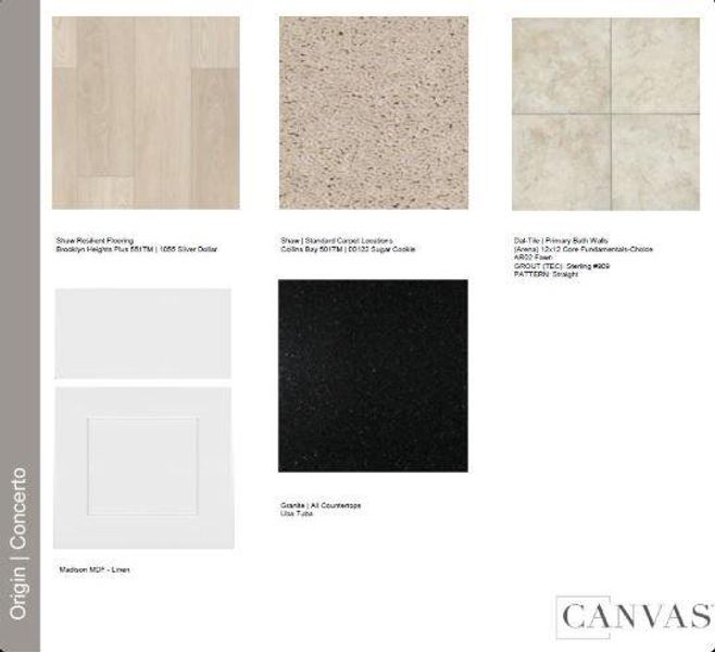 Design Selections.  Home is under construction and selections are subject to change.