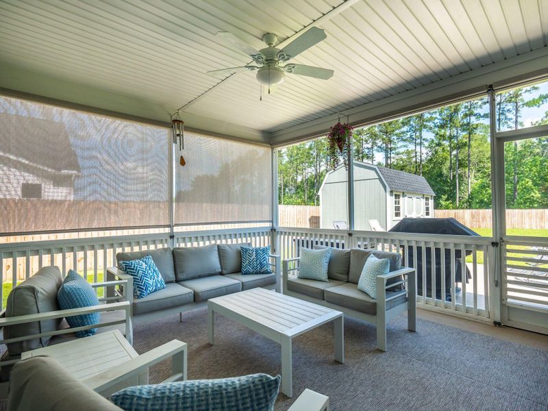Exterior details and patio area of a home in , Huger (Image 24).