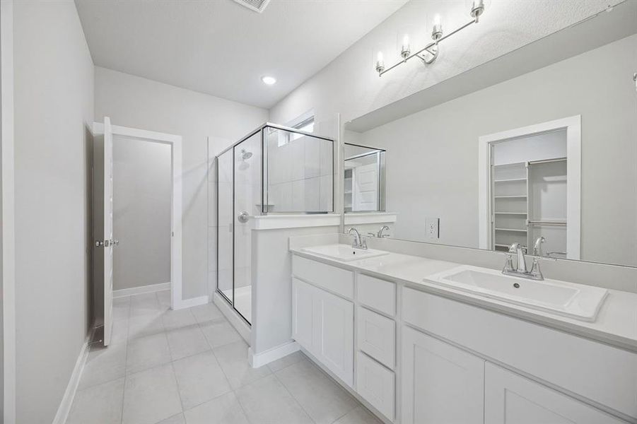 Primary Bathroom in the Stanley II home plan by Trophy Signature Homes – REPRESENTATIVE PHOTO