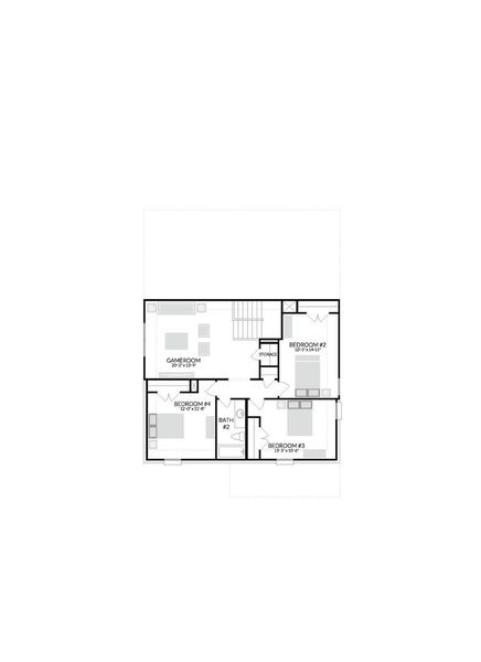 2D floor plan layout of this home in Prairie Winds, Hutto, TX (Image 5).