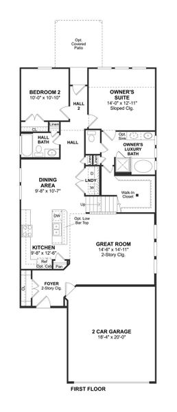 2D floor plan layout for the Rochester by K. Hovnanian® Homes in The Landing, New Caney, TX (Image 3).