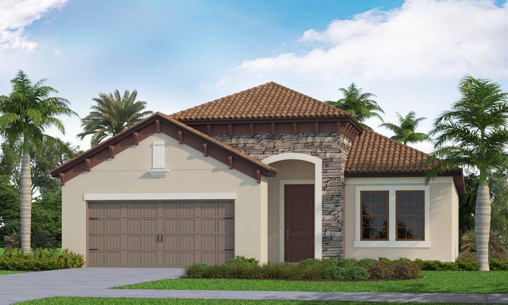 Representative exterior photo of a completed home built from the Fresh Spring by Neal Communities in Vicenza, Venice, FL (Image 2).