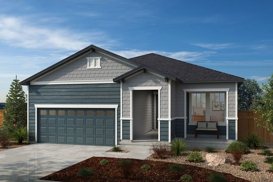 Representative exterior photo of a completed home built from the Plan 1818 by KB Home in The Nest Reserve at Canyon Creek, Erie, CO (Image 8).