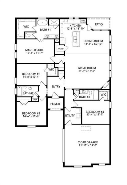 2D floor plan layout of this home in Sheppard's Place, Waxahachie, TX (Image 3). 2D floor plan layout of this home in Sheppard's Place, Waxahachie, TX (Image 3).