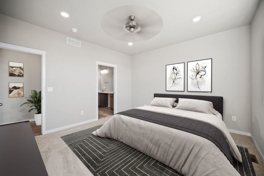 Furnished interior view inside a new home in The Glen-12, Colorado Springs (Image 18). Furnished interior view inside a new home in The Glen-12, Colorado Springs (Image 18).